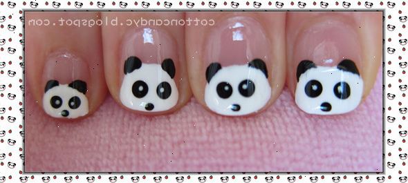 Hvordan lage panda nail art. Ta ut dine forsyninger.
